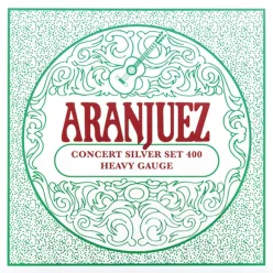   AR-400 Aranjuez Concert Silver string set for classic guitar, Calibrada nylon trebles & silverplated wound basses, heavy gauge