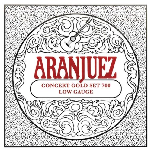 AR-700 Aranjuez Concert Gold string set for classic guitar, Calibrada nylon trebles & goldplated wound basses, light gauge