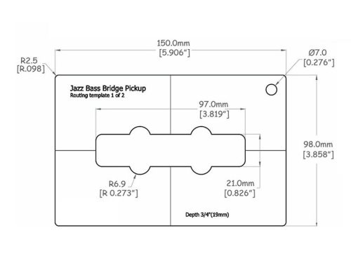 ART-JB/B Boston  pickup routing template JB bridge