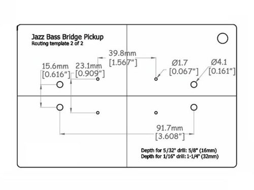ART-JB/B Boston  pickup routing template JB bridge