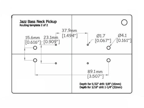 ART-JB/N Boston  pickup routing template JB neck