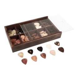   ASK-MSR Boston Madagascar Series assortment box of 100 handcarved picks with Ergogrip, standard RH