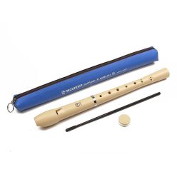   Angel ASRB-351 Sopranblockflöte – Stimmung C, barocke Griffweise, ABS-Korpus zweiteilig, 310 mm, natur Finish, mit PVC-Etui, Reinigungsstab & Korkfett