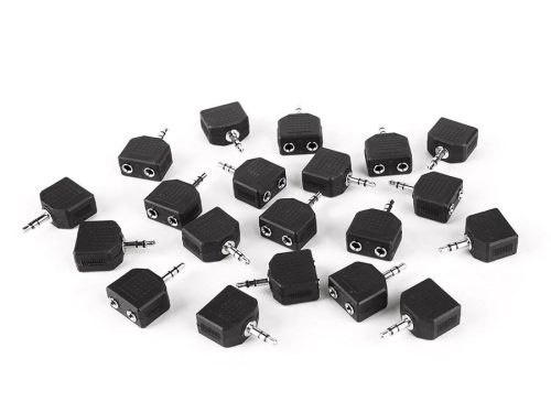 AT-140/20 Boston  adaptor, 2 x 3,5 jack female stereo, 20 pcs bulk pack, 3,5mm jack male stereo