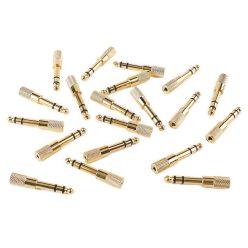   AT-165-G/20 Boston  adaptor, 3,5mm jack female stereo, 20 pcs bulk pack, 6,3mm jack male stereo, gold metal