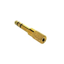   AT-165-G Boston  adaptor, 3,5mm jack female stereo, 6,3mm jack male stereo, gold metal