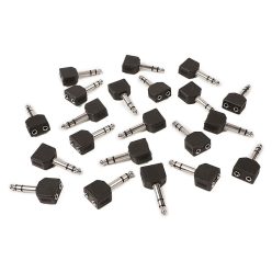   AT-175/20 Boston  adaptor, 2 x 3,5 jack female stereo, 20 pcs bulk pack, 6,3mm jack male stereo