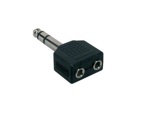 AT-175 Boston  adaptor, 2 x 3,5 jack female stereo, 6,3mm jack male stereo