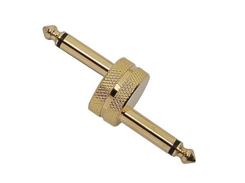 AT-265-G Boston  adaptor, 6,3mm jack male mono, 6,3mm jack male mono, gold metal