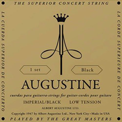 AU-IMBK Augustine Imperial Black string set classic, medium tension trebles & light tension basses