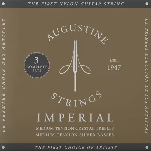 AU-IMRD/3 Augustine Imperial Red string set classic, medium tension trebles & medium tension basses - 3-PACK