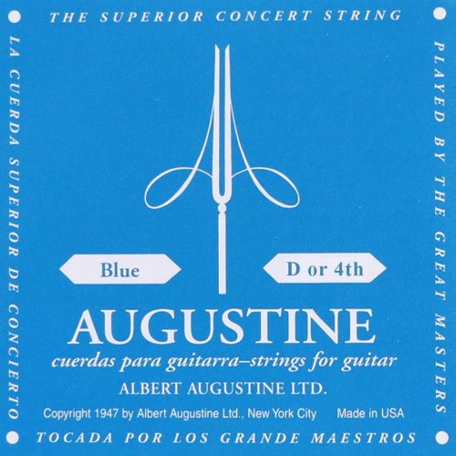 AUBLU-4 Augustine Blue Label D-4 string, silverplated wound nylon, high tension