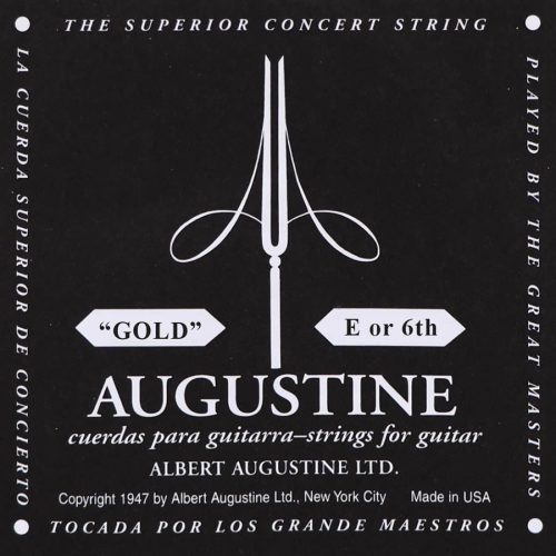 AUGLD-6 Augustine Gold Label E-6 string, brass plated wound nylon, light tension