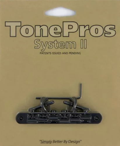 AVR2-BK TonePros  AVR2 tune-o-matic bridge, for USA guitars, black
