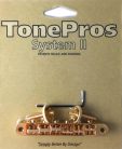 AVR2P-G TonePros  AVR2P tune-o-matic bridge with pre-notched saddles, for USA guitars, gold