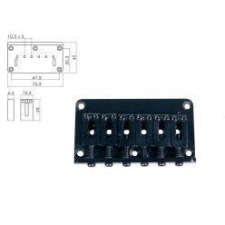   B-1504-B Boston  bridge-tailpiece, Stallion, pitch 10,5mm, strings through body, black