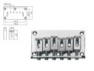 B-1504-C Boston  bridge-tailpiece, Stallion, pitch 10,5mm, strings through body, chrome