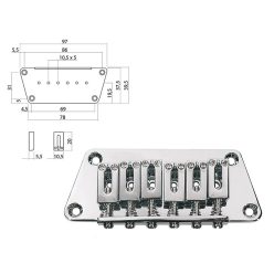   B-1540-C Boston  bridge-tailpiece, Stallion, pitch 10,5mm, strings though body, chrome