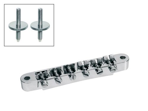 B-161-C Boston  bridge for e-guitar, tune-o-matic, stud spacing 74,0mm, stud diam 4,0mm, chrome