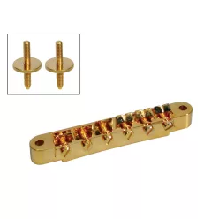   B-161-G Boston  bridge for e-guitar, tune-o-matic, stud spacing 74,0mm, stud diam 4,0mm, gold