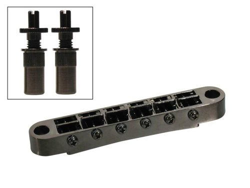 B-162-B Boston  bridge for e-guitar, tune-o-matic, stud spacing 73,0mm, stud diam 6,5mm, black