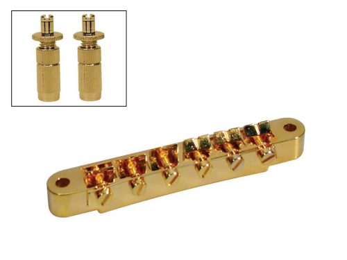 B-165-G Boston  bridge for e-guitar, tune-o-matic, stud spacing 73,5mm, stud diam 6,0mm, gold