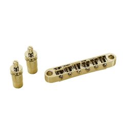   B-166-G Boston  bridge for e-guitar, tune-o-matic, stud spacing 74,0mm, stud diam 6,5mm, gold