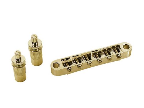 B-166-G Boston  bridge for e-guitar, tune-o-matic, stud spacing 74,0mm, stud diam 6,5mm, gold