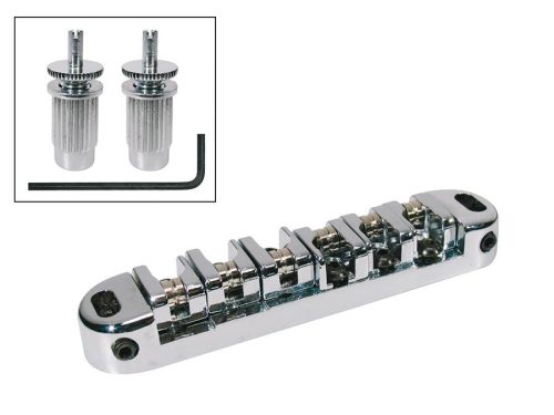 B-200-C Boston  bridge for e-guitar roller bridge model, with studs, 14" radius, stringspacing 50,4mm, chrome