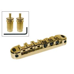   B-200-G Boston  bridge for e-guitar roller bridge model, with studs, 14" radius, stringspacing 50,4mm, gold