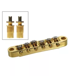   B-205-G Boston  bridge for e-guitar roller bridge model, with studs, gold, 15" radius, M8 thread bolts