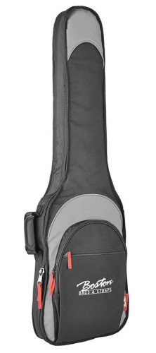 B-25-BG Boston Super Packer gig bag for electric bass guitar, 25 mm. padding, multiple pockets, black and grey