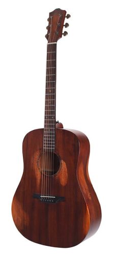 BAR1HM Bromo Rocky Mountain Series dreadnought guitar all solid mahogany, amara ebony fb, natural aged, with strap and heavy duty bag