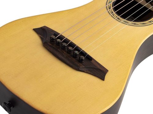 Bromo BAR3 Rocky Mountain Series Тревъл китара – Изцяло масивна конструкция, ебонов гриф, натурален финиш, с ремък и здрав калъф