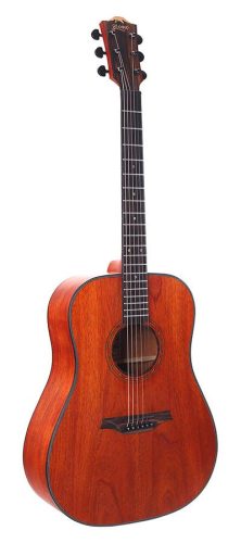 BAT1M Bromo Tahoma Series dreadnought guitar with solid mahogany top, amara ebony fb, natural