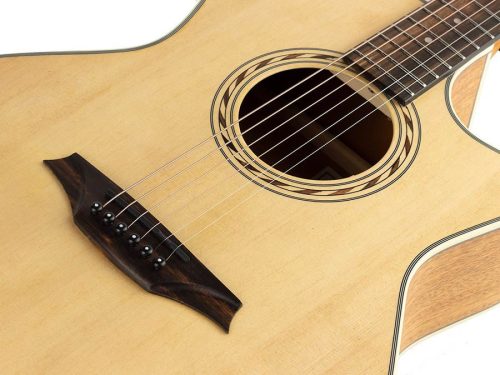 Bromo BAT2CE (Tahoma Series) – chitară auditorium cu top din molid solid, cutaway și EQ, tastieră Amara ebony, naturală