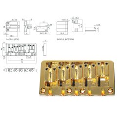   BB-705-G Boston  bridge-tailpiece, WMI-model, 5-string, pitch 16,5mm, gold