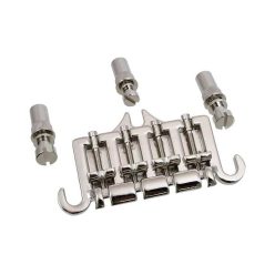   BB0333001 Allparts  bass bridge for Gibson®, 3-point with hardware, nickel, 3-11/32" stud spacing