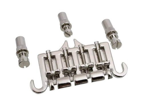 BB0333001 Allparts  bass bridge for Gibson®, 3-point with hardware, nickel, 3-11/32" stud spacing