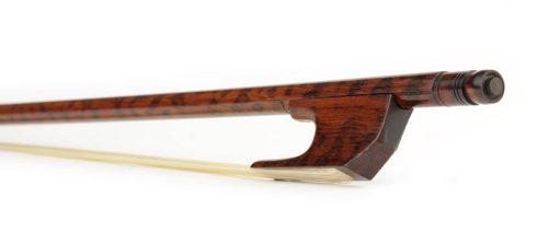 BBV-50 ELS  baroque violin bow, snakewood, snakewood frog and button