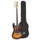 BD1/3TS SX Standard Series J-style electric bass guitar, 3 tone sunburst, with gig bag
