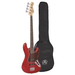   BD1/CAR SX Standard Series J-style electric bass guitar, candy apple red, with gig bag