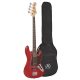 BD1/CAR SX Standard Series J-style electric bass guitar, candy apple red, with gig bag