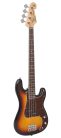 BD2/3TS SX Standard Series P-style electric bass guitar, 3 tone sunburst, with gig bag