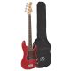 BD2/CAR SX Standard Series P-style electric bass guitar, candy apple red, with gig bag