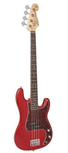 BD2/CAR SX Standard Series P-style electric bass guitar, candy apple red, with gig bag
