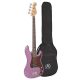 BD2/MPP SX Standard Series P-style electric bass guitar, midnight purple, with gig bag
