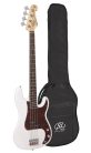 BD2/WT SX Standard Series P-style electric bass guitar, white, with gig bag