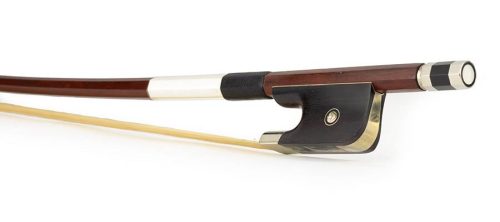 BDF-25/34 ELS  french d. bass bow, 3/4, brazilwood, octagonal stick, ebony frog, parisian eye, fully nickel mounte