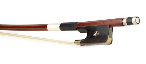 BDF-50/12 ELS  french d. bass bow, 1/2, pernambuco, octagonal stick, ebony frog, parisian eye, fully nickel mounte